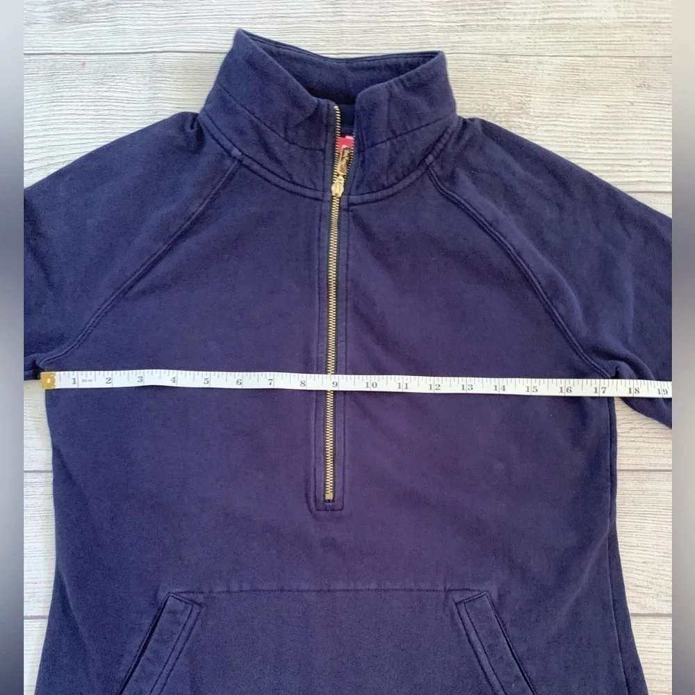 Lilly Pulitzer Women's Navy Blue 1/2 Zip Skipper Popover Pullover in Size Small